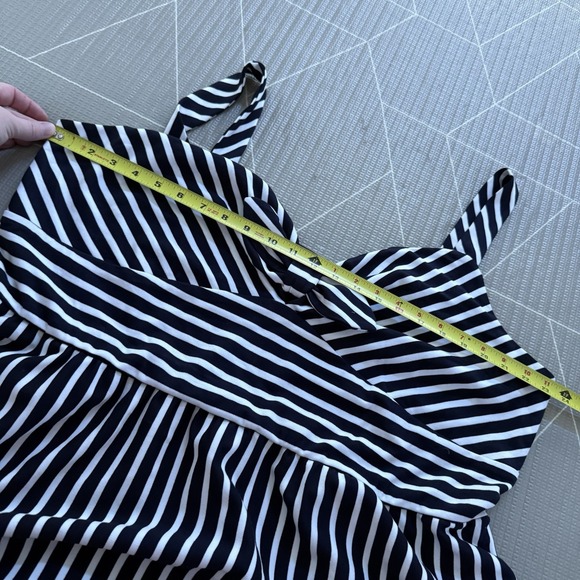 NWT Draper James Navy Blue & White Striped Knot Front Midi Dress Size 2X - Picture 6 of 10